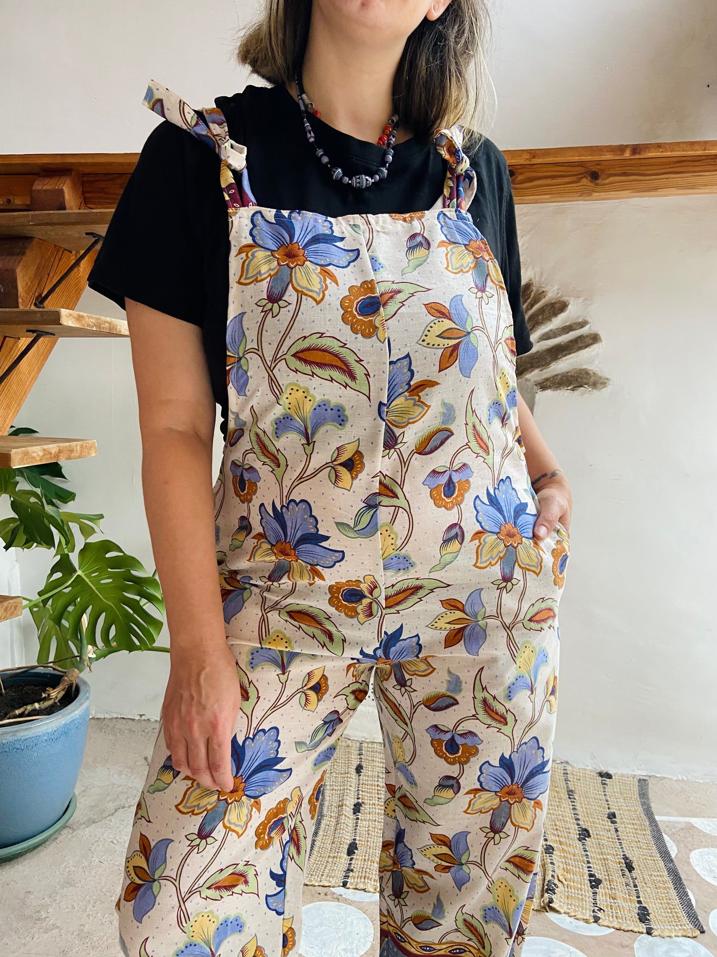 DESERT FOX Bohemian Print Long Length Dungarees - S/M