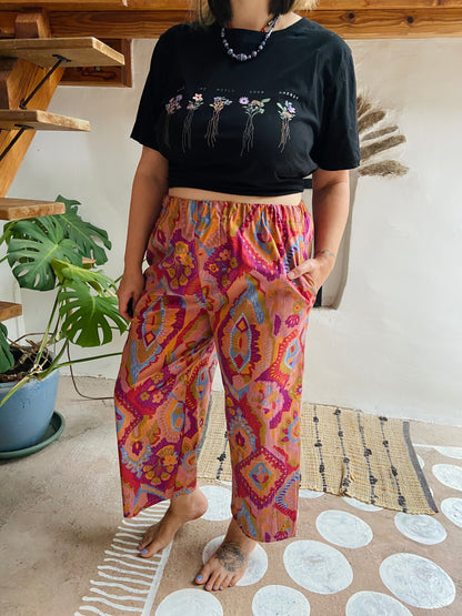 DESERT FOX Lola Bohemian Print Wide Leg Trousers - S/M