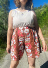 DESERT FOX Florence Shorts - Pink & Orange Florals - UK 12-16