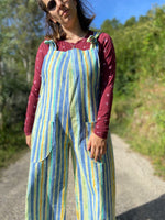 DESERT FOX Bohemian Stripe Wide Leg Dungarees - L - UK 12-16