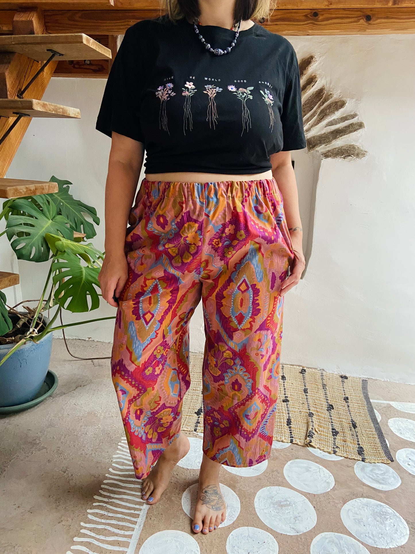 DESERT FOX Lola Bohemian Print Wide Leg Trousers - S/M