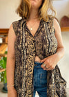 VINTAGE 90's Bohemian Pattern Sleeveless Shirt - S/M