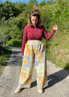 DESERT FOX Mia Wide Leg Trousers - Sunflower Patchwork Print - S/M