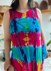 VINTAGE 90's Tie Dye Rainbow Mini Dress - S/M