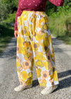 DESERT FOX Mia Wide Leg Trousers - Orange 70's Florals - S/M