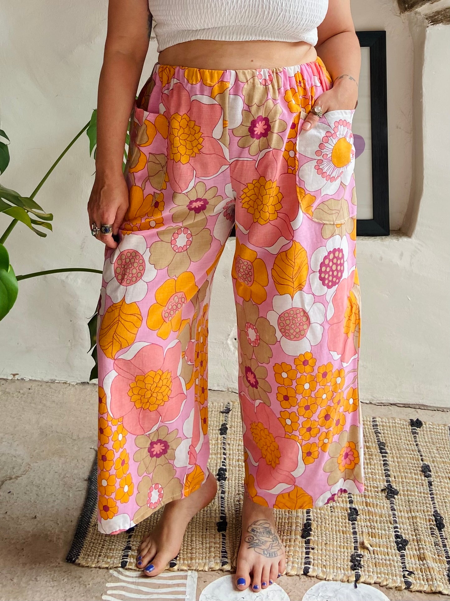 Pantalon large à imprimé patchwork violet DESERT FOX - S/M