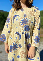 DESERT FOX Dahlia Dress - Sun & Moon Celestial Print - S/M - M/L