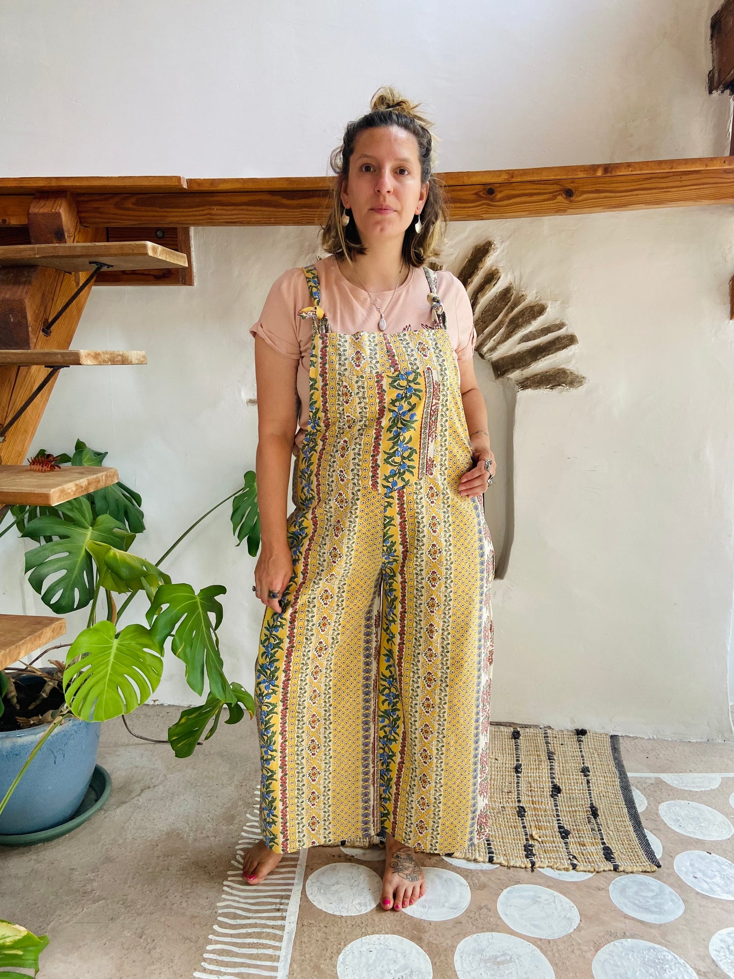 Salopette longue à imprimé patchwork bohème DESERT FOX - S/M