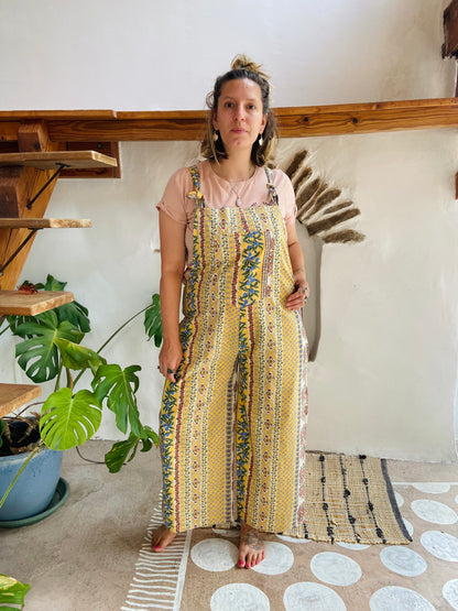 Salopette longue à imprimé patchwork bohème DESERT FOX - S/M