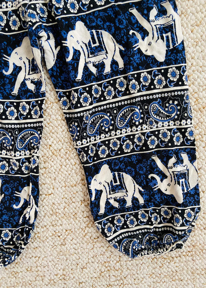 VINTAGE Hippie Indian Print Loose Trousers - 3 Years