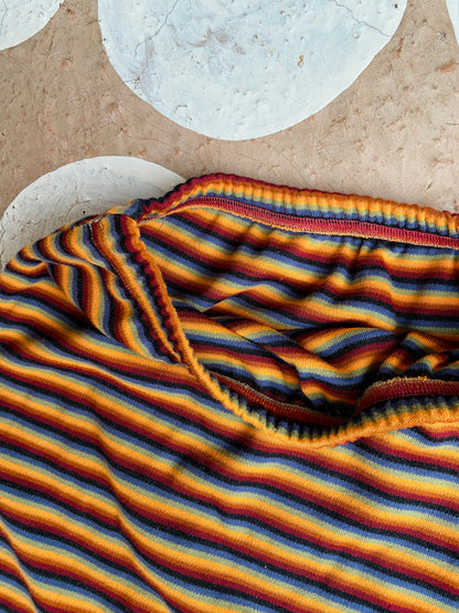 VINTAGE 90's Rainbow Stripe High Waisted Tube Skirt - M