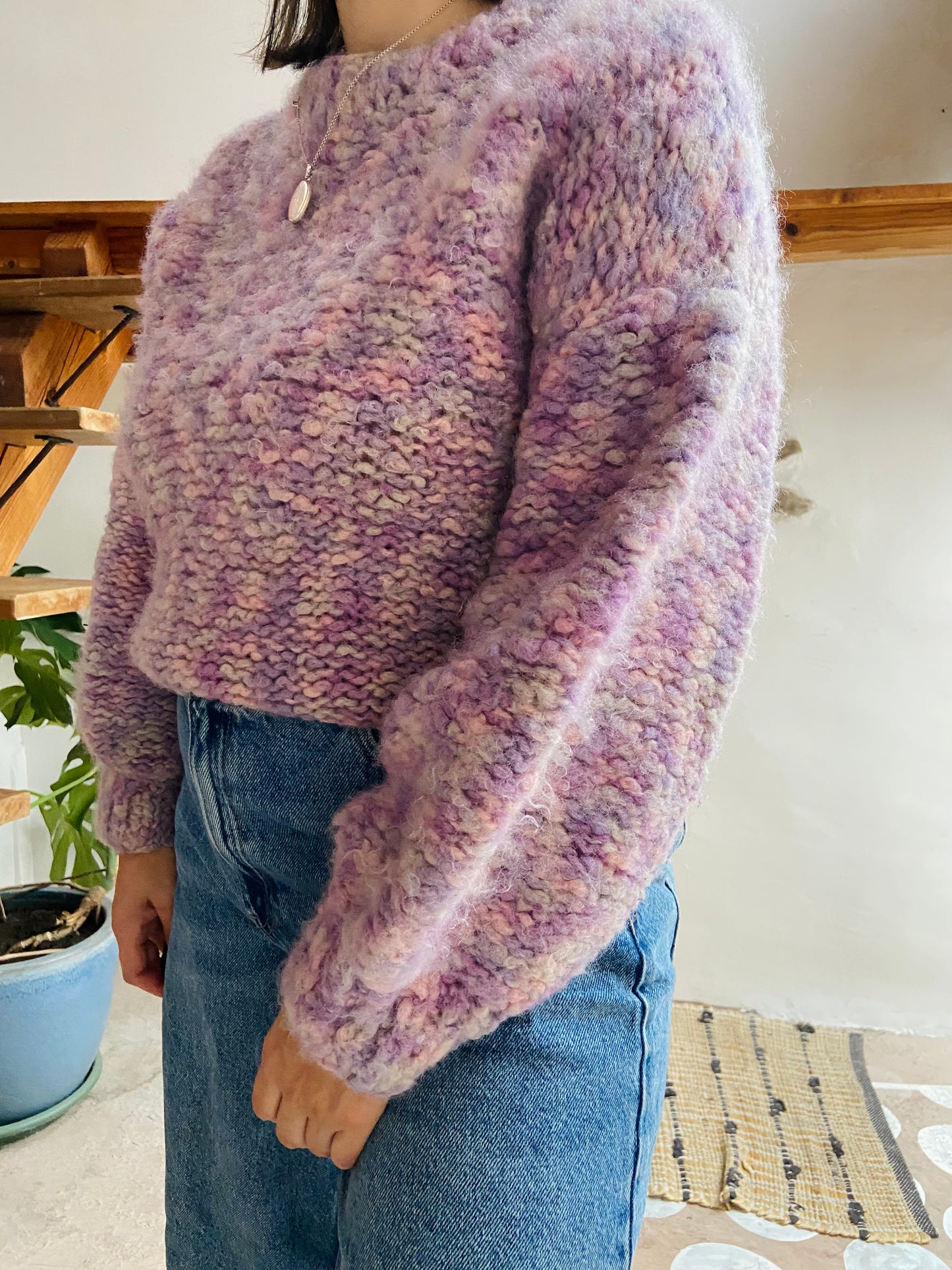 VINTAGE 90’s Purple Chunky Knit Jumper - L