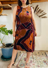 VINTAGE 90’s Batik Festival Hippie Midi Dress - M/L