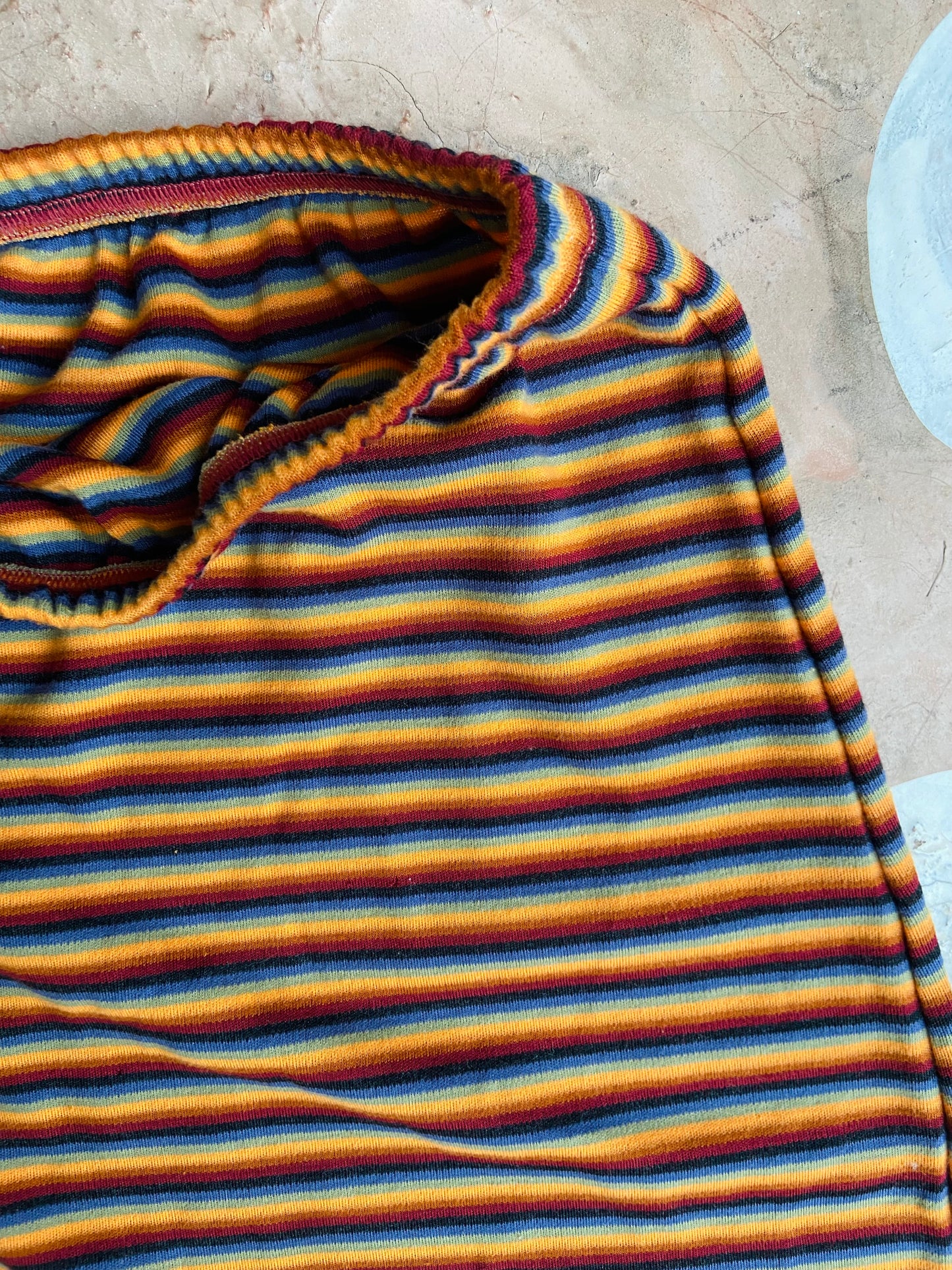 VINTAGE 90's Rainbow Stripe High Waisted Tube Skirt - M