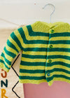 VINTAGE 90's Green Stripe Button Up Cardigan - 9 MONTHS