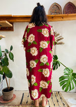 VINTAGE Y2K Sunflower Print Maxi Kimono Duster Jacket - S/M