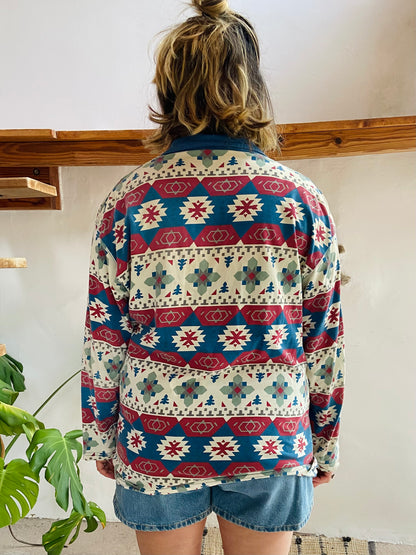 VINTAGE 90’s Bohemian Pattern Long Sleeve Top - M/L