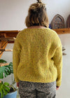 VINTAGE 90's Yellow Marl Long Sleeve Slouchy Jumper - M