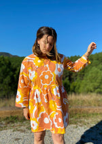 DESERT FOX Dahlia Dress - 70's Orange Swirl - M/L