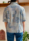 VINTAGE 90's Blue Floral Patchwork Shirt - L/XL