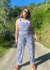 DESERT FOX Bohemian Blue Print Long Length Dungarees Jumpsuit - UK SIZE - 10-12