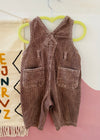 VINTAGE 90's Brown Cord Dungarees - 12 MONTHS