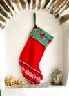 DESERT FOX Handmade Vintage Fabric Christmas Stocking - Traditional Woven