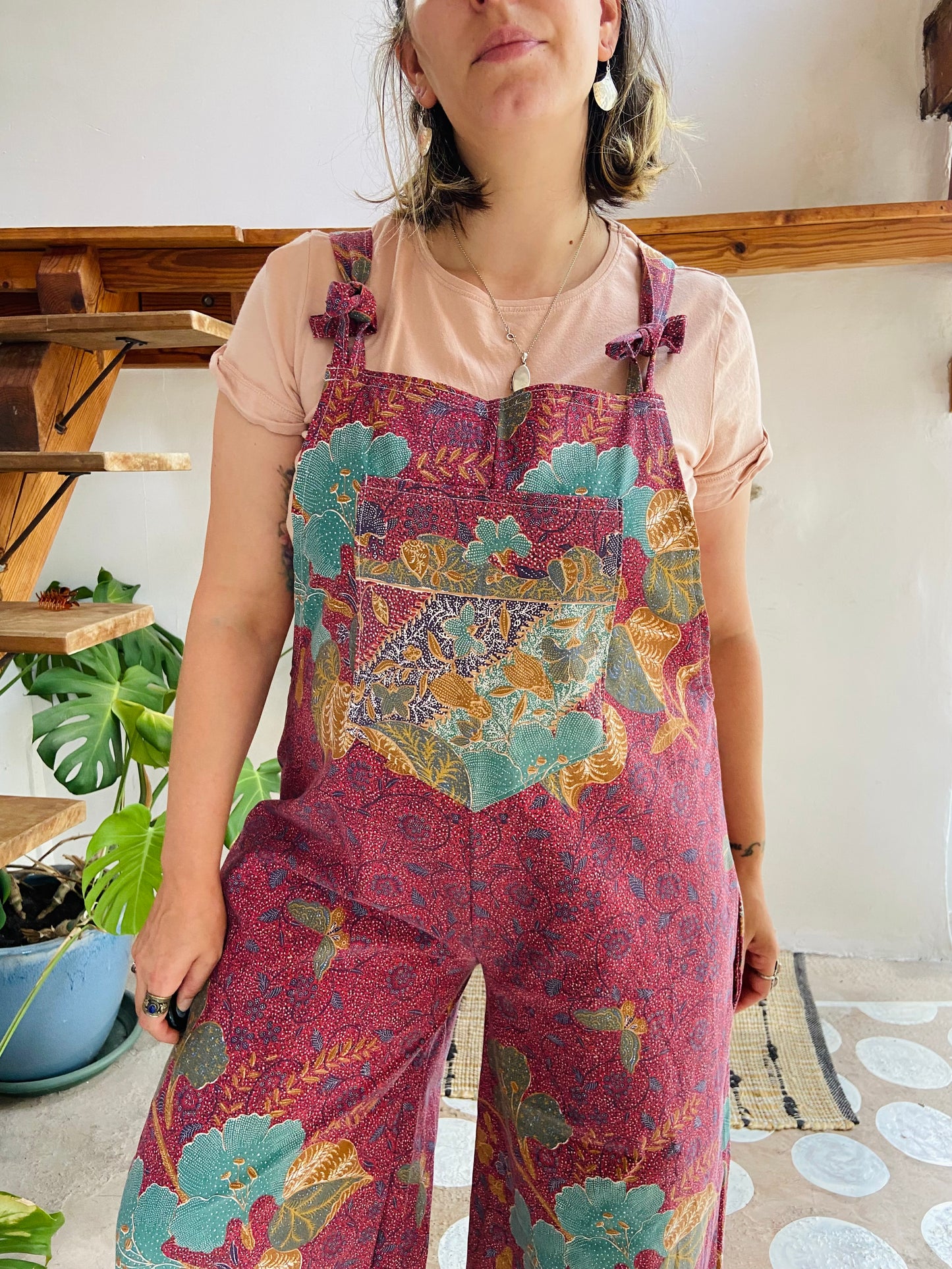 Salopette longue à imprimé patchwork bohème DESERT FOX - S/M
