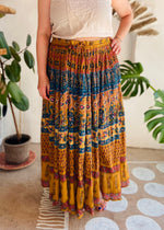 VINTAGE 90’s Bohemian Indian Print Maxi Skirt - S/M/L