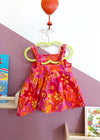 VINTAGE 90’s Pink & Orange Floral Summer Dress - 12-18 months