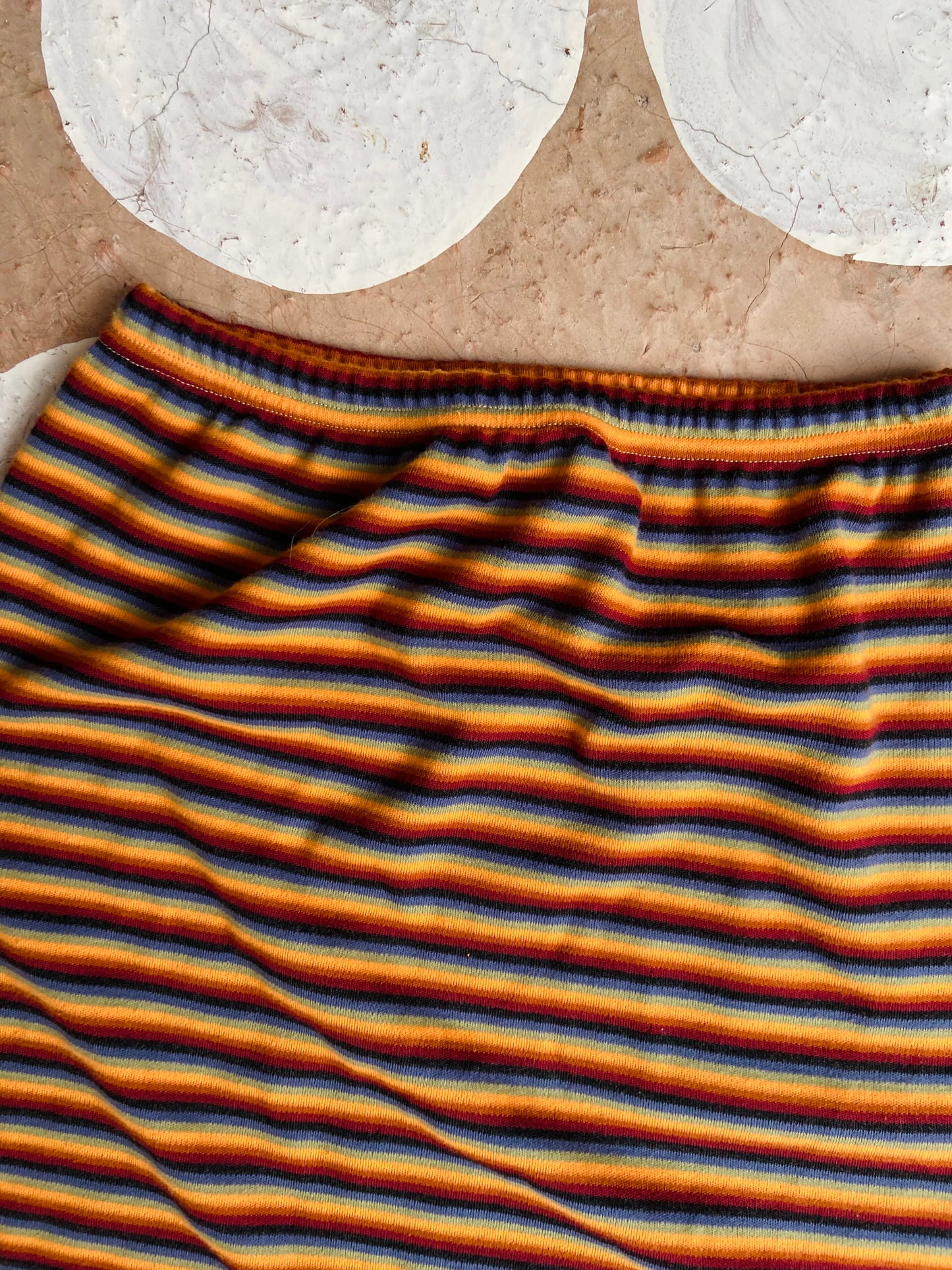 VINTAGE 90's Rainbow Stripe High Waisted Tube Skirt - M