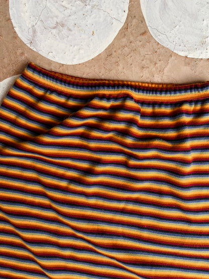 VINTAGE 90's Rainbow Stripe High Waisted Tube Skirt - M