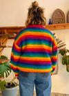 VINTAGE 90's Rainbow Stripe Long Sleeve Knit Jumper - M/L