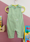 VINTAGE 90's Green Stripe Baby Romper - 6 Months