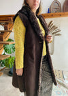 VINTAGE Y2k Faux Fur Brown Sleeveless Winter Gilet - M/L