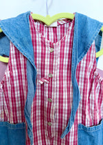 VINTAGE KIDS 90’s Checked Denim Romper Playsuit - 3 Years