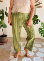 VINTAGE 90’s Green Hippie Stripe Trousers - XXL/XXXL