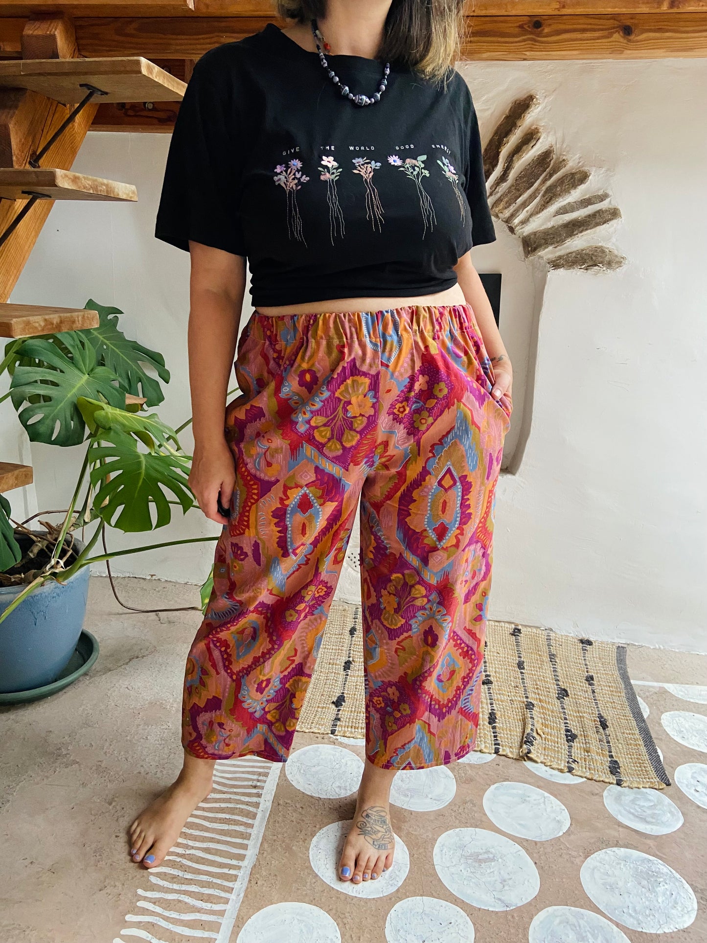 DESERT FOX Lola Bohemian Print Wide Leg Trousers - S/M