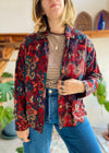 VINTAGE 70's Bohemian Pattern Loose Lightweight Jacket - S/M