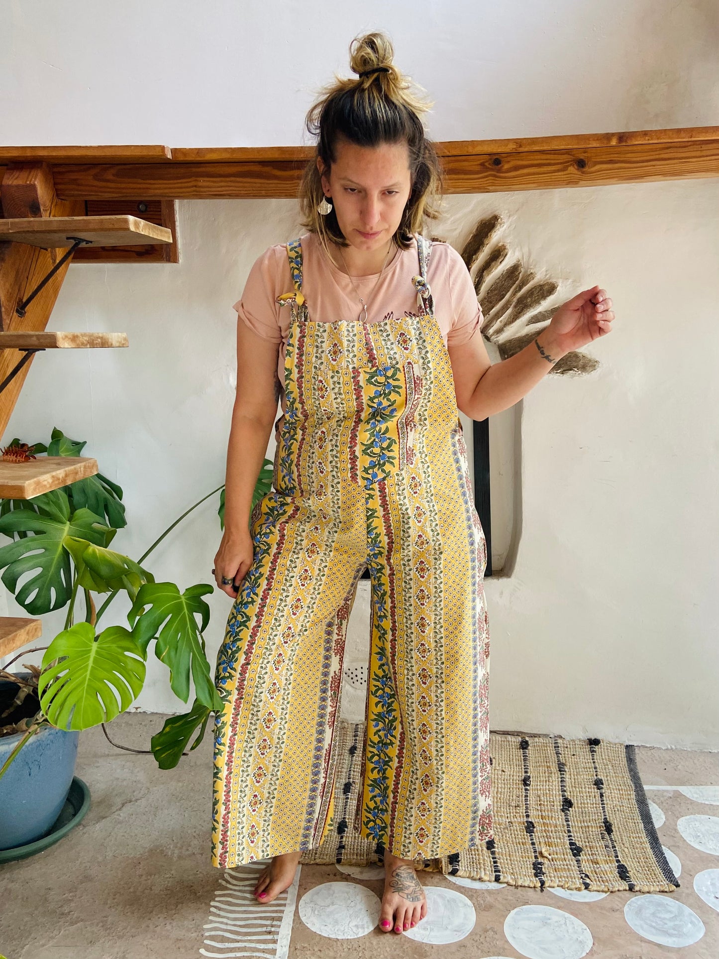 Salopette longue à imprimé patchwork bohème DESERT FOX - S/M