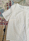 VINTAGE 70's Cotton Broiderie Anglaise Crop Top - S