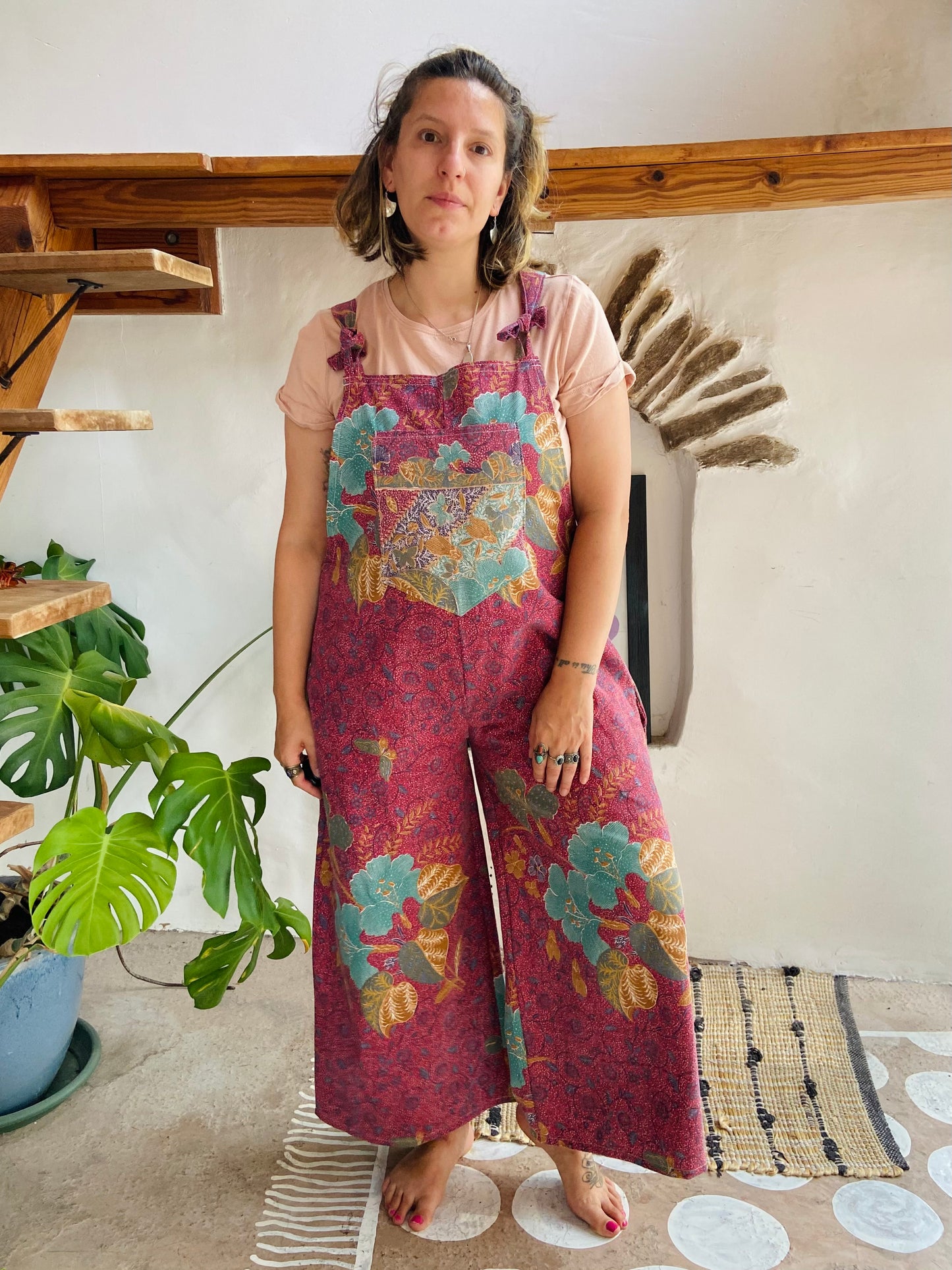 Salopette longue à imprimé patchwork bohème DESERT FOX - S/M