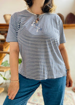 VINTAGE 90’s Blue Stripe Sailor T-Shirt - M/L