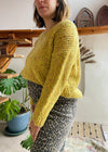 VINTAGE 90's Yellow Marl Long Sleeve Slouchy Jumper - M