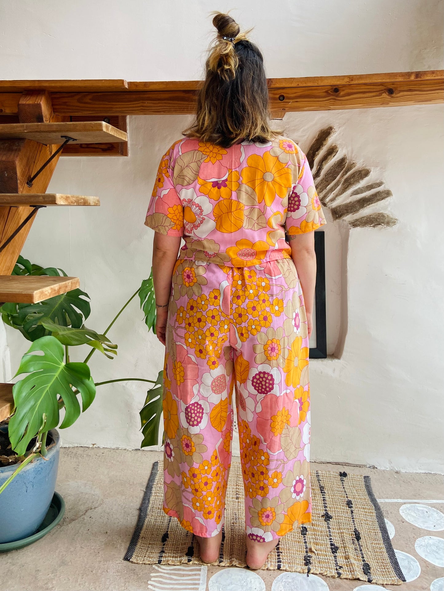 Pantalon large à imprimé patchwork violet DESERT FOX - S/M