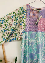 DESERT FOX Sienna Dress - Midi Blue Florals - S/M