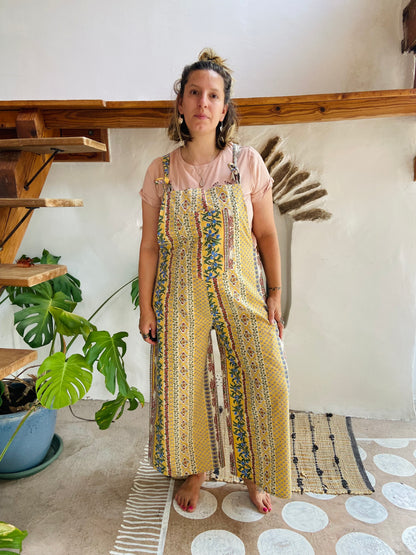 Salopette longue à imprimé patchwork bohème DESERT FOX - S/M