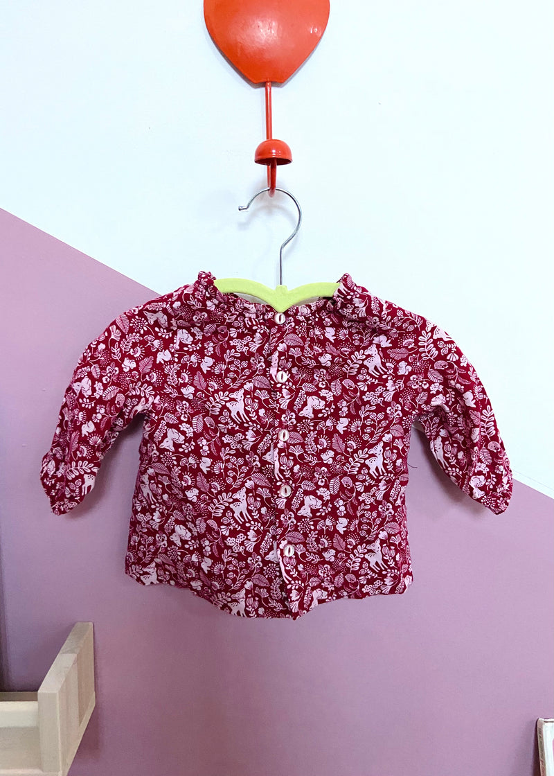 VINTAGE KIDS Deer Print Long Sleeve Top - 3 Months