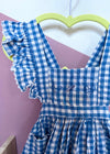 VINTAGE KIDS 90’s Blue Gingham Pinafore Dress - 18 Months