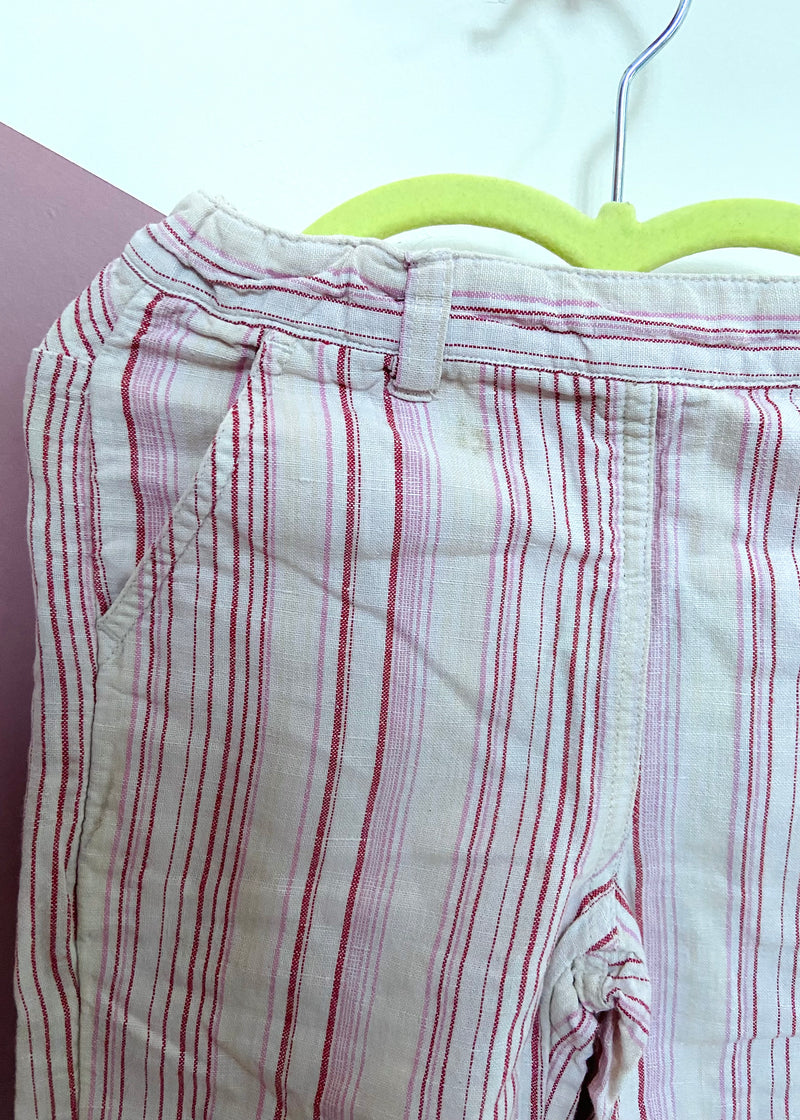 VINTAGE KIDS Pink Stripe Wide Leg Trousers - 18 Months